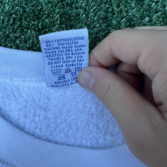 VTG Russell Athletic Sweatshirt Mens Large White Boxy West Penn Open Tennis 90s - Picture 5 of 11